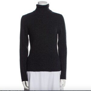 NWT Nili Lotan Lauren Charcoal Turtleneck Cashmere/Wool Sweater - M